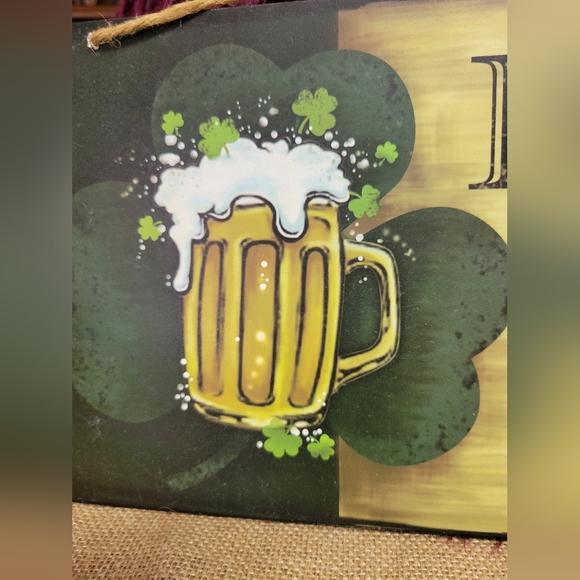 Vintage Used condition Irish pub sign in 8×16 hangs on rope - Picture 5 of 7